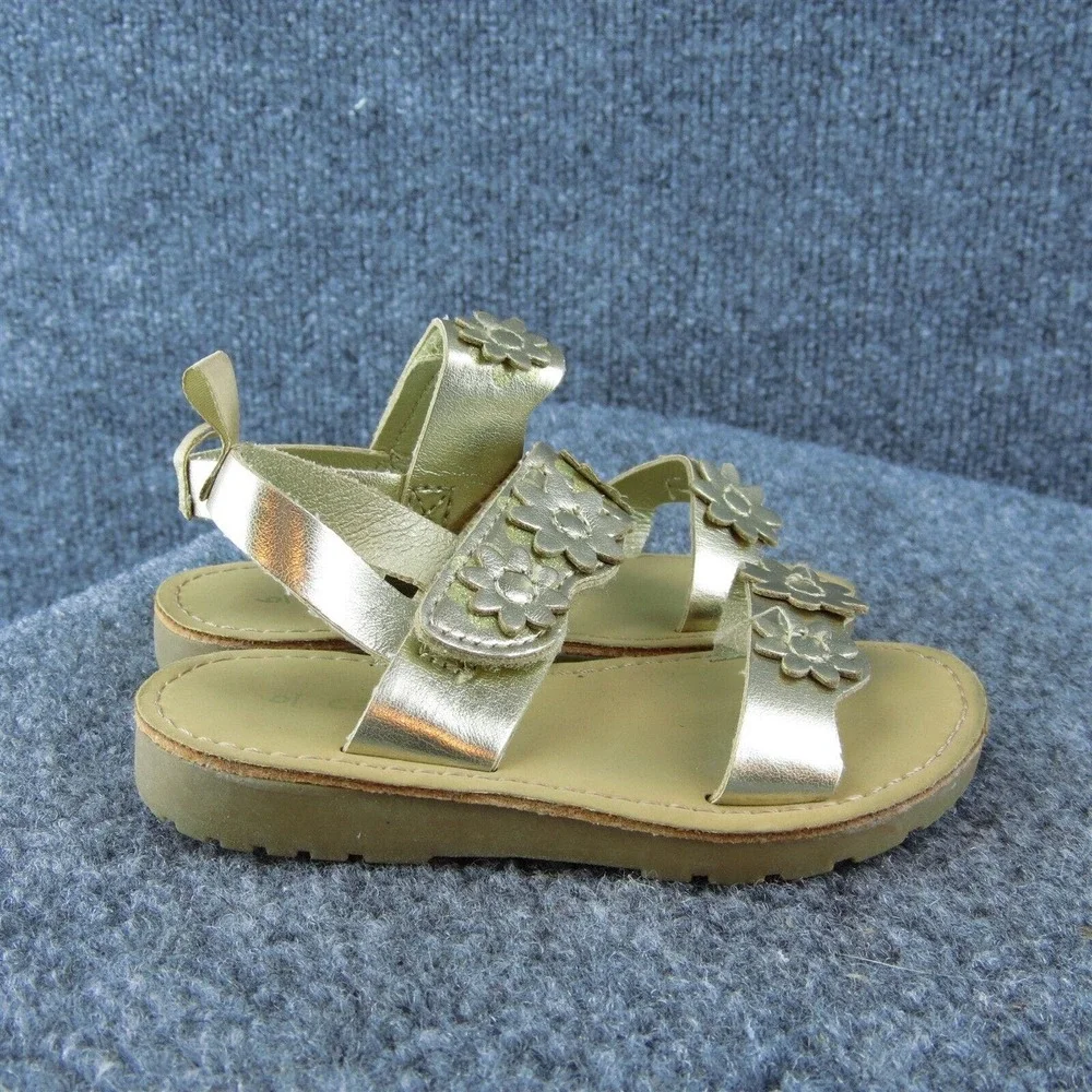 Carter's Ankle‎ Strap Shoes Gold Synthetic Hook & Loop Size T 6 Medium